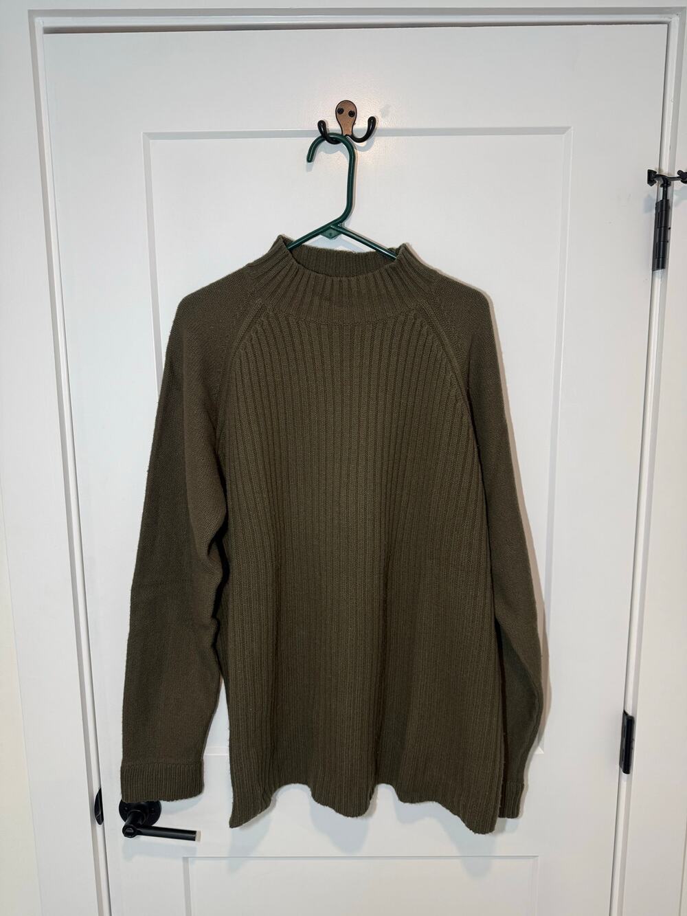 Patagonia Vintage Mock Neck Wool Ribbed Fishermans Knit Heavyweight XL Sweater.
